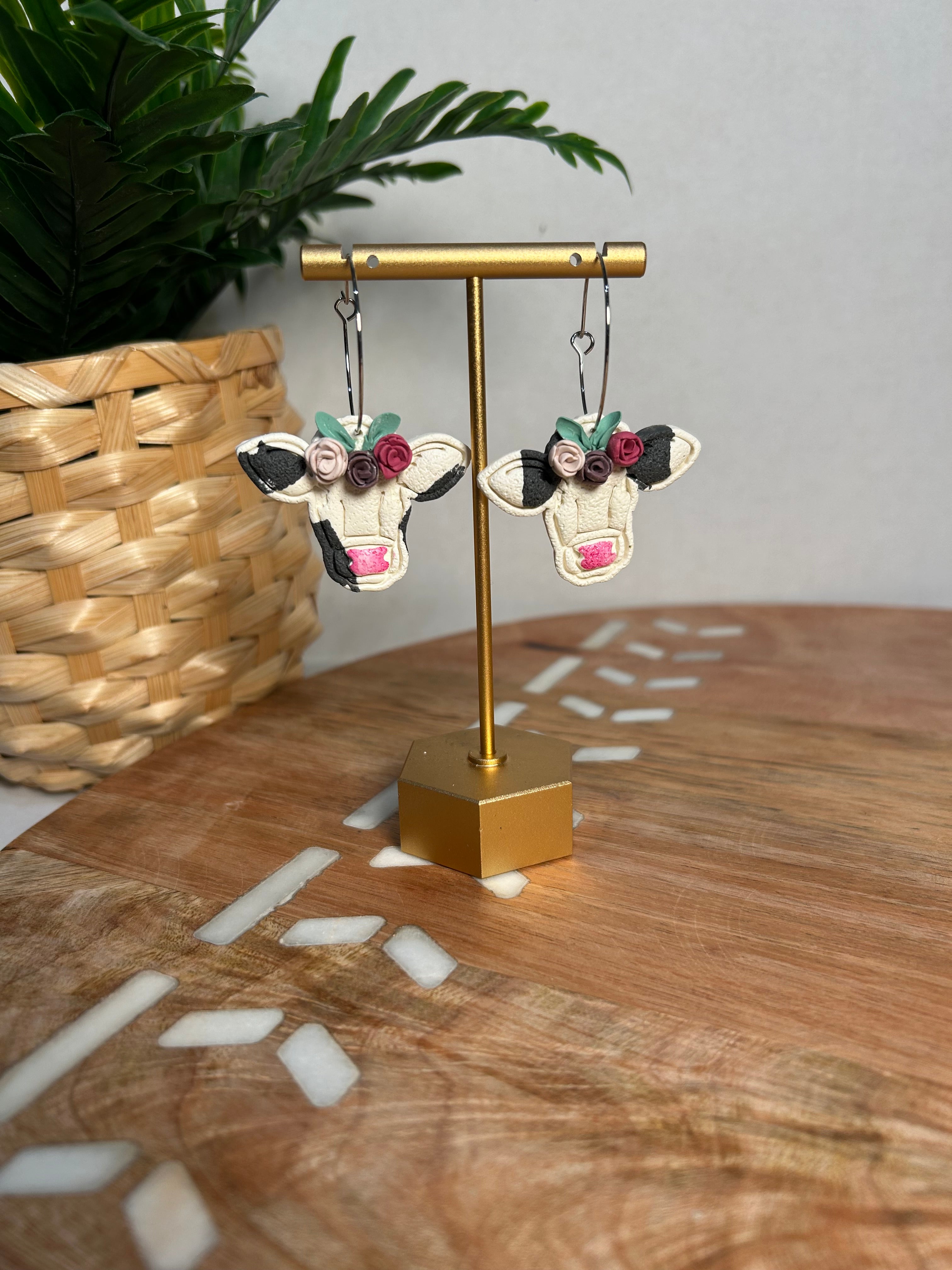 Floral Cow Dangle