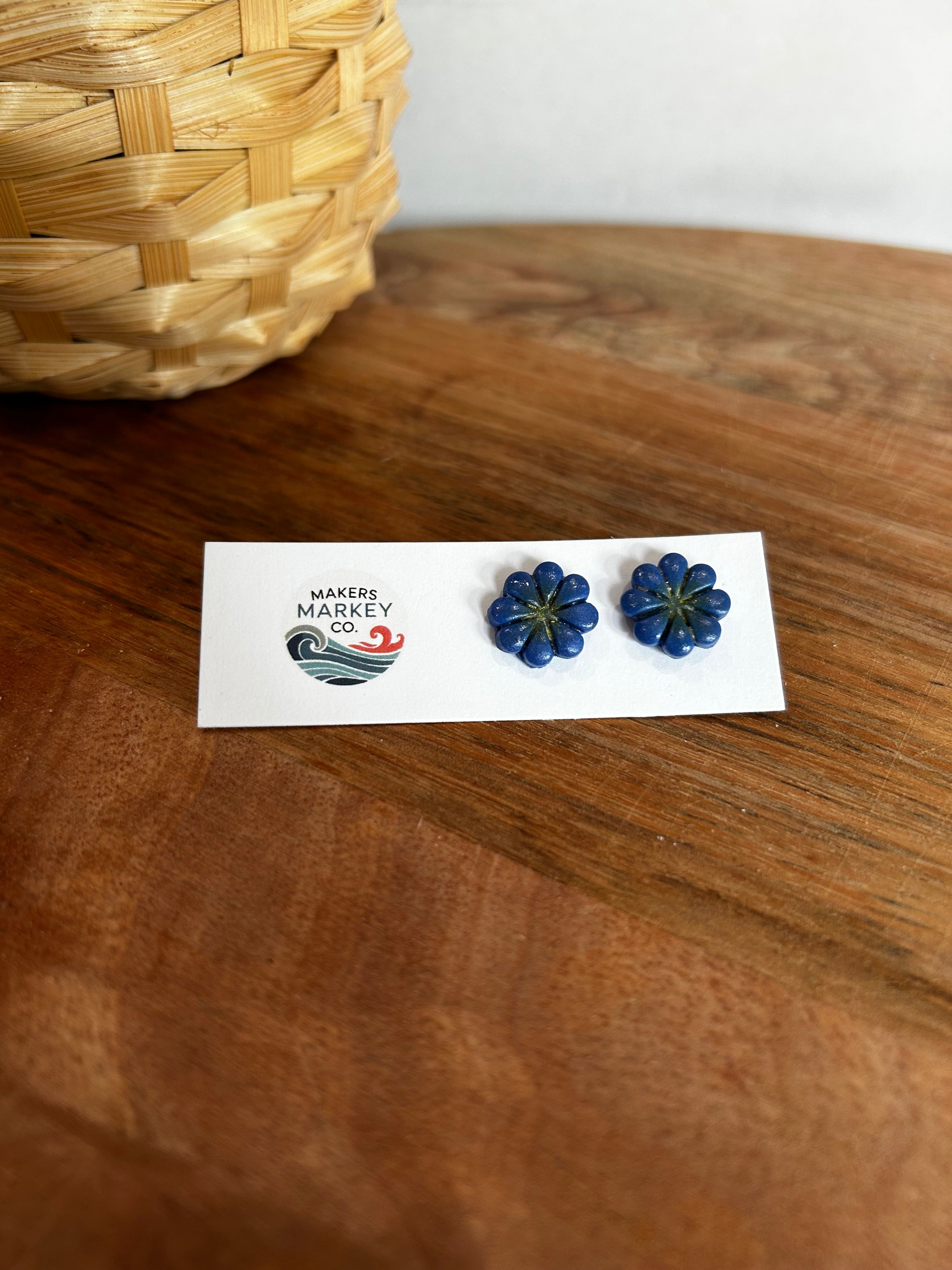 Blue Flower Stud